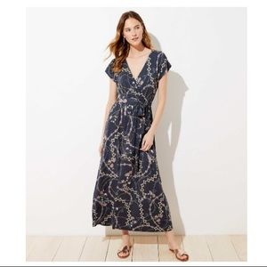 Flower Chain Wrap Maxi Dress
